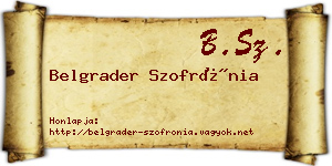 Belgrader Szofrónia névjegykártya